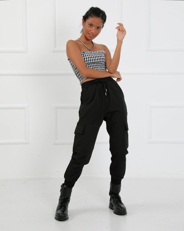 Flap Pocket Drawstring Cargo Pants