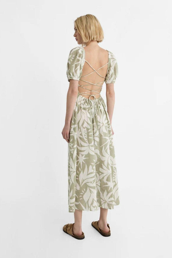Open Back Tropical Dress