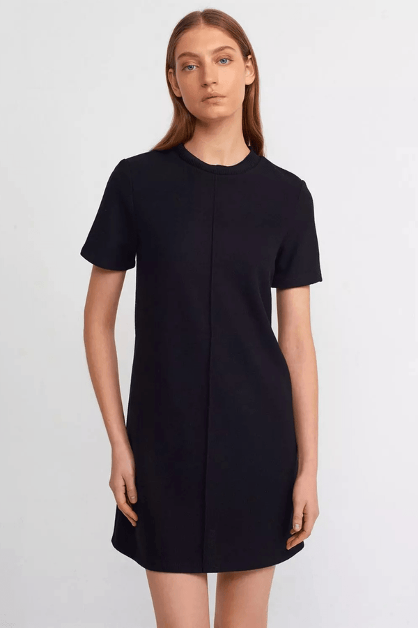 Short Sleeve A-line Mini Dress