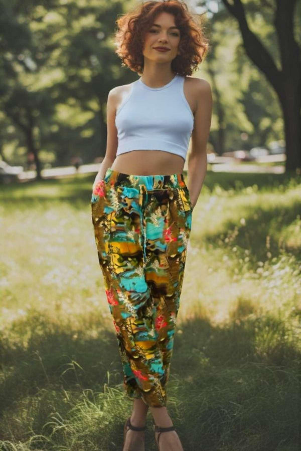 Abstract Print Pants