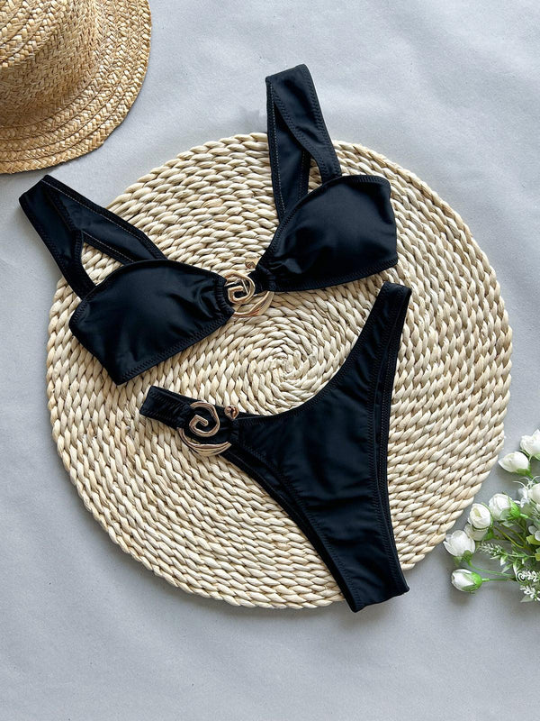 Gold Ring Detail Bikini Bottom
