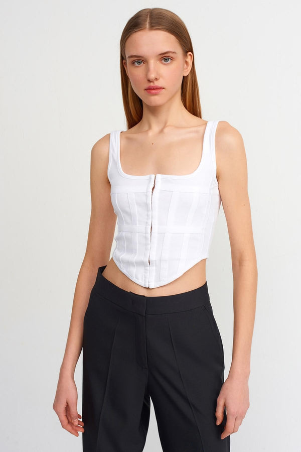 White Corset-Style Top