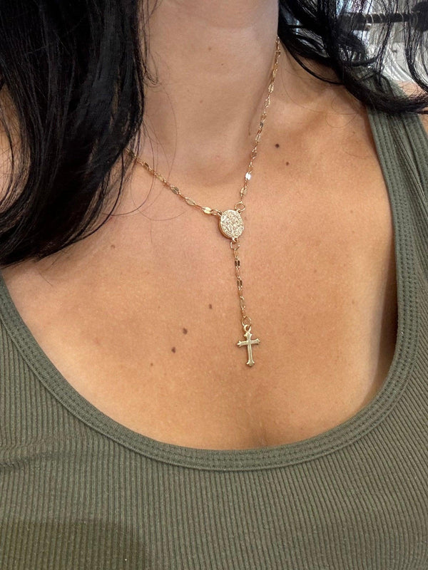 Coin Cross Necklace