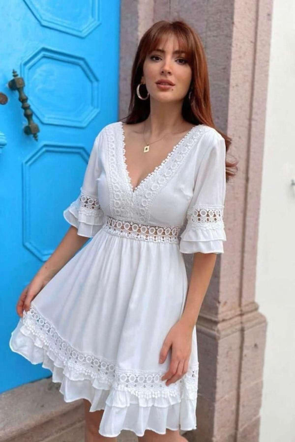 Lace Trim  Dress