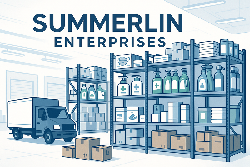 Summerlin Enterprises is a U.S.-based distribution company providing medical supplies and household essentials at competitive wholesale prices.

Our mission is to simplify procurement by offering a one-stop solution for high-demand products — from healthcare disposables and sanitization items to kitchen, cleaning, and everyday personal care goods. Make this for about Summerlin Enterprises